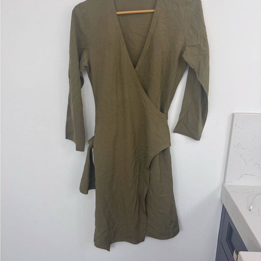 Yves Saint Laurent Khaki Wrap Dress (Vintage)